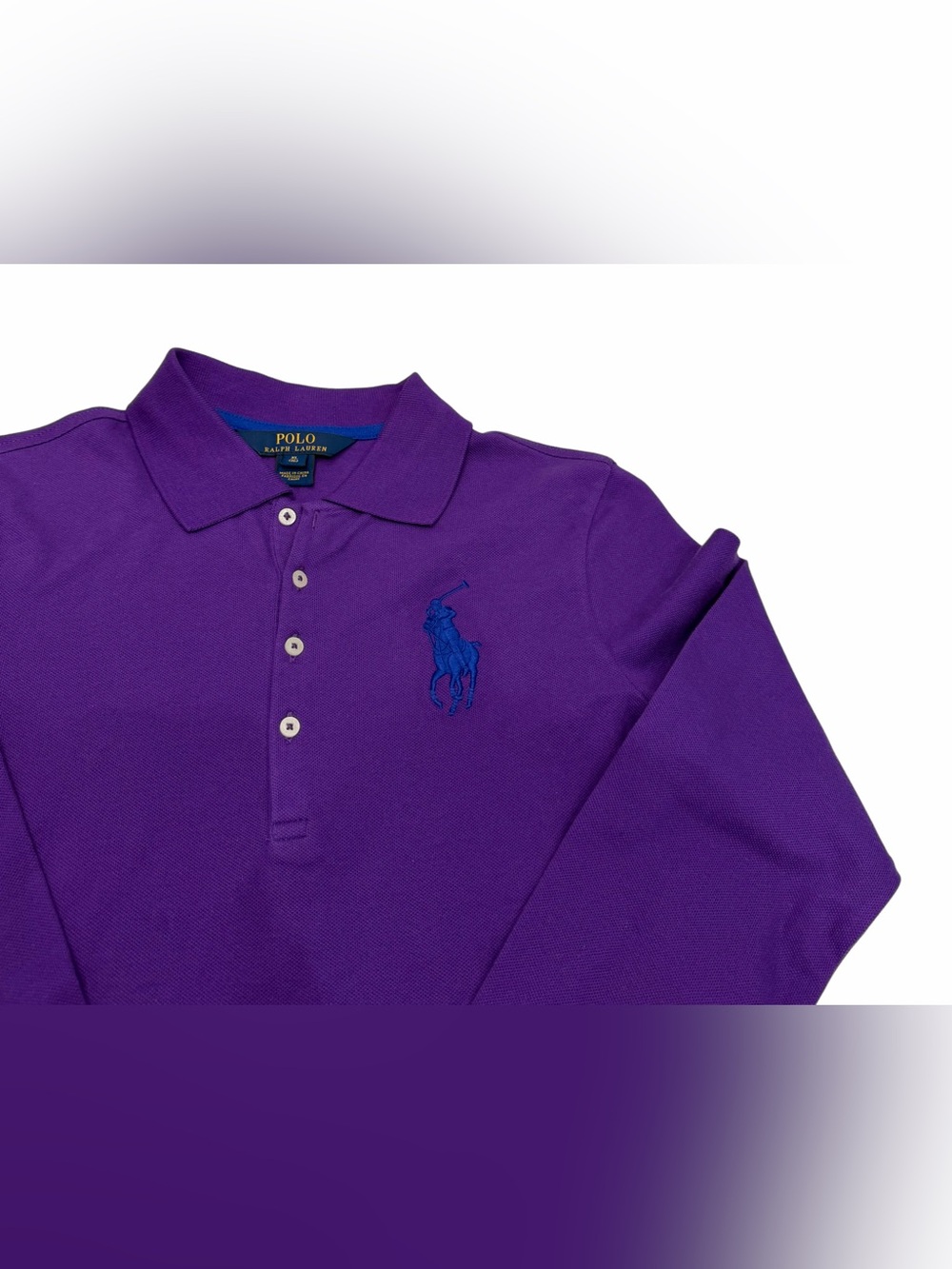 Polo Ralph Lauren Boy Long Sleeve Purple Polo‎ Top Embroidered Logo Xl 16